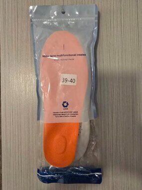 NWT Naton Nano Gene Multifunctional Insoles Orange Sz 39/40 (Men's 8, Women's 9)
